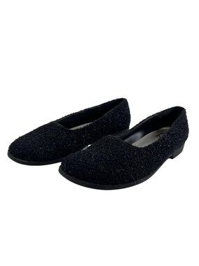 Womens 9M Loafers Witchy Black Fairy Shimmering Textured Rubber Soled Flats